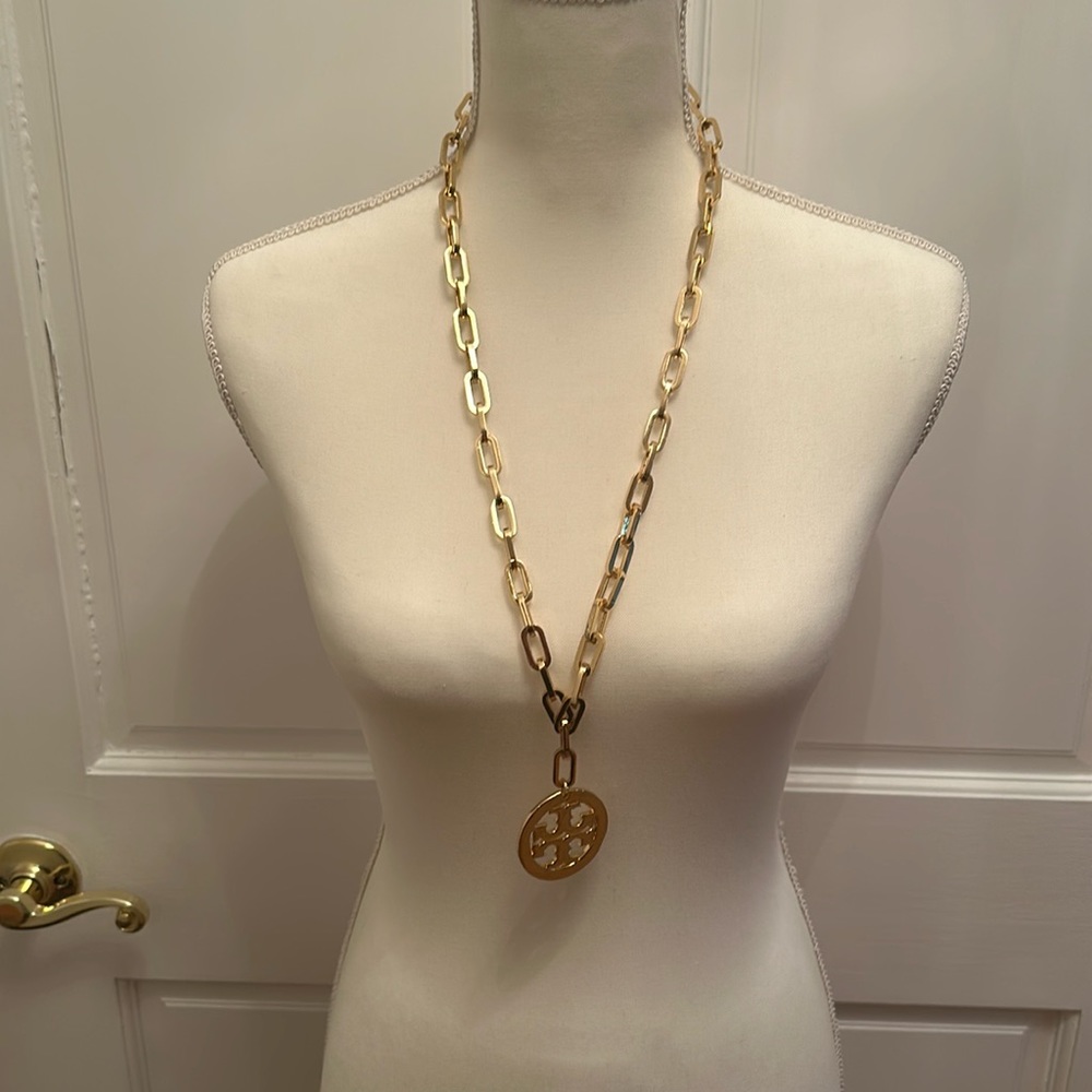 Tory Burch 32 inch Chain with logo pendant Gold Necklace